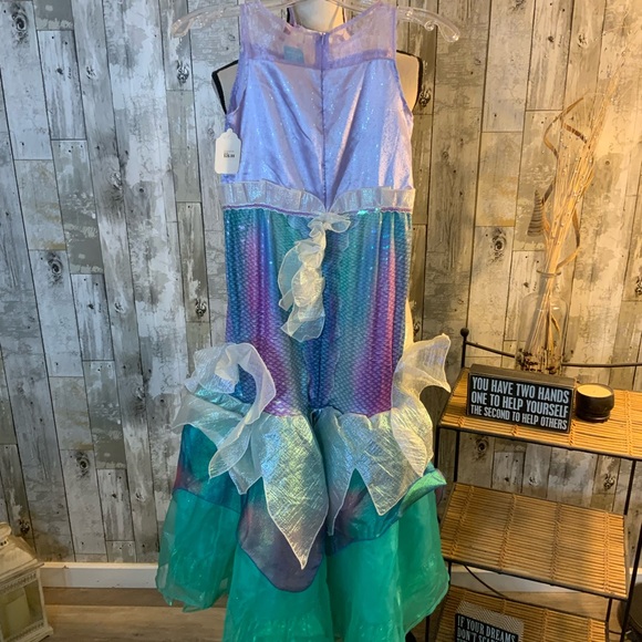 Girls Disney Mermaid Princess Costume - Purple and Teal - Picture 5 of 7